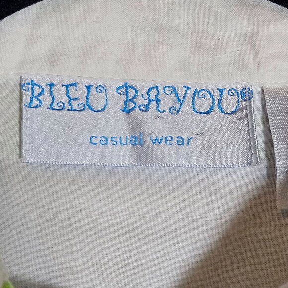 VTG Bleu Bayou Embroidered Boho Button-Up Shirt Paisley & Floral Med Cottage Cor - Picture 3 of 14